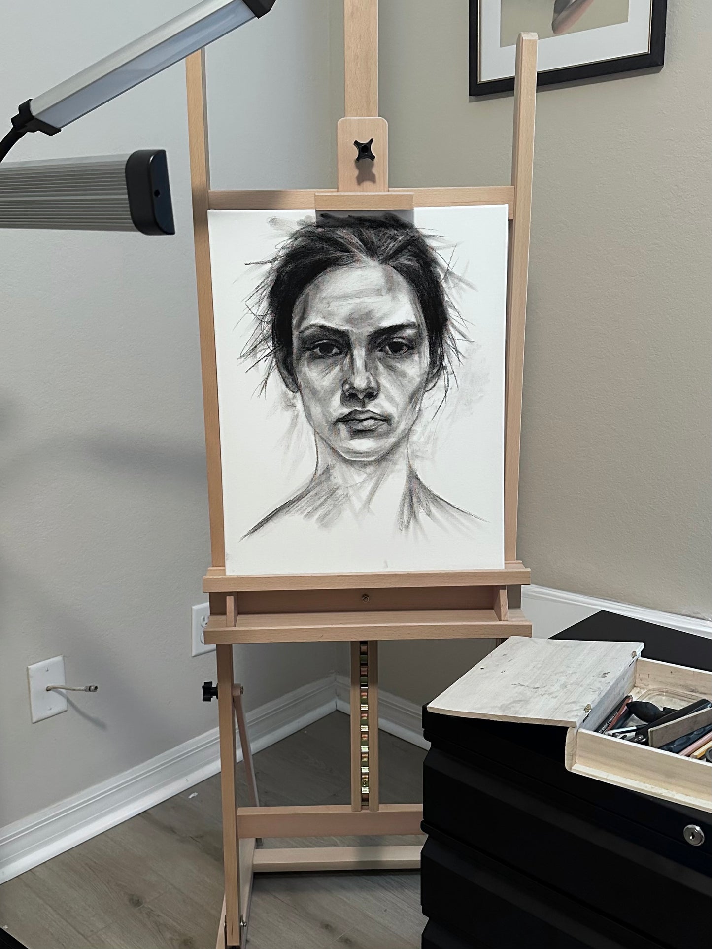 Charcoal on canvas study