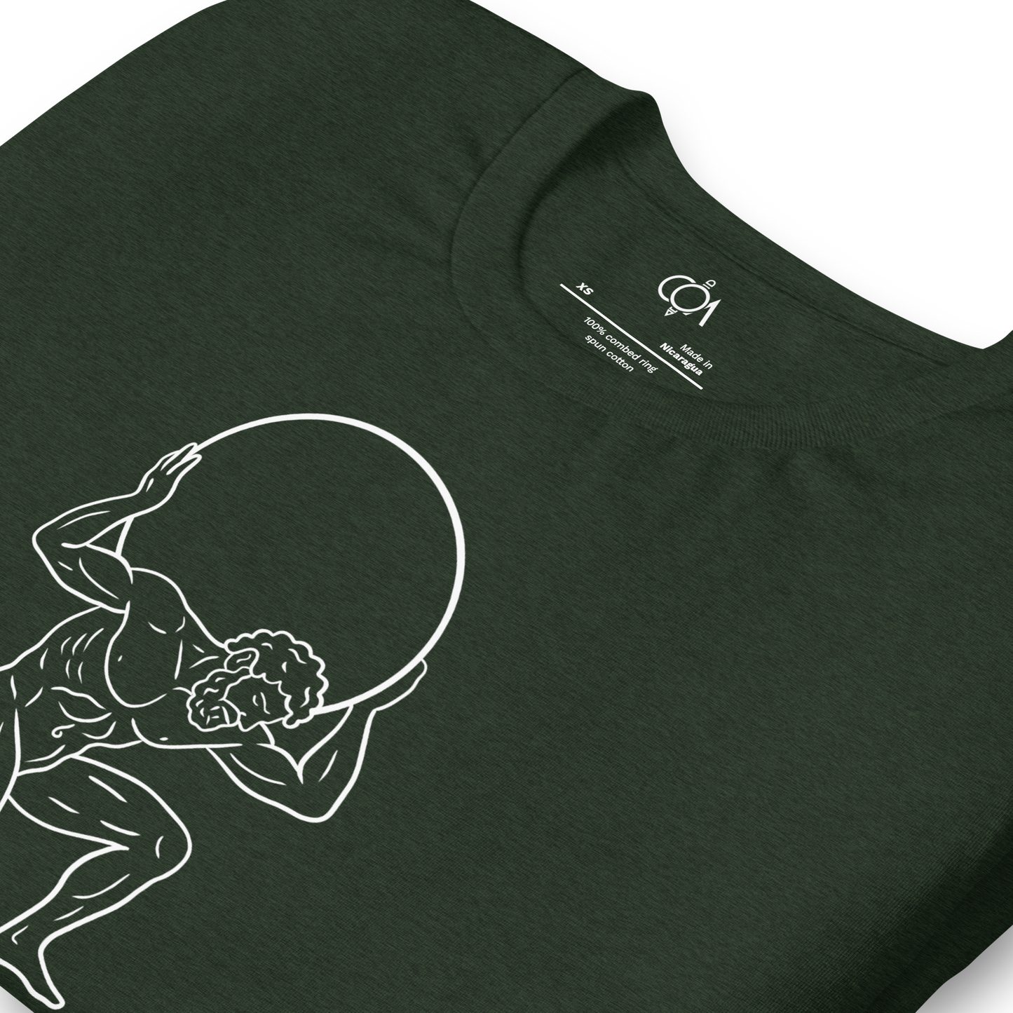 Minimalist Atlas T-Shirt – Stoic Philosophy Graphic Tee, Modern Line Art, Greek Mythology Inspiration Unisex