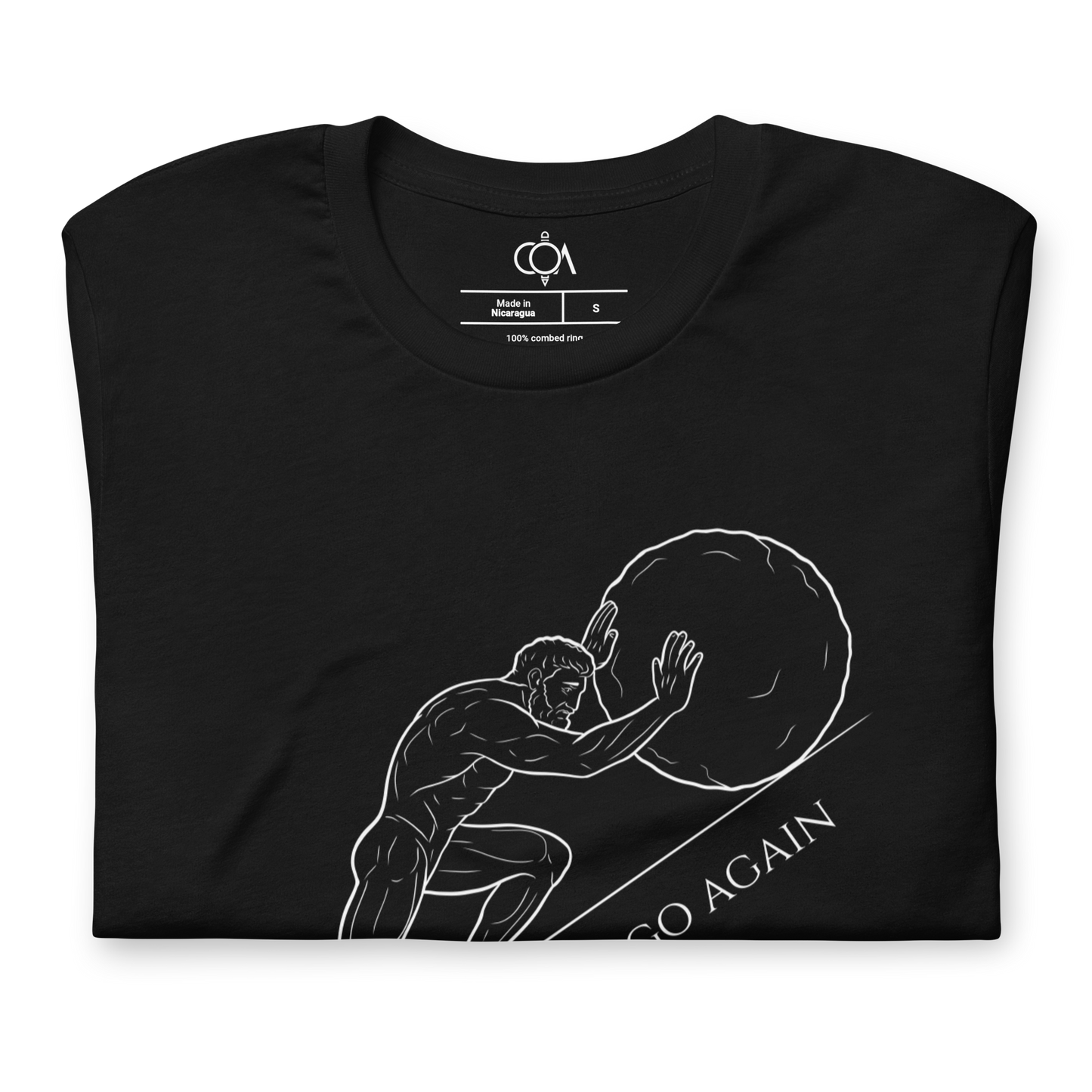 Minimalist Sisyphus T-Shirt – Stoic Philosophy Graphic Tee, Modern Line Art, Greek Mythology Inspiration Unisex