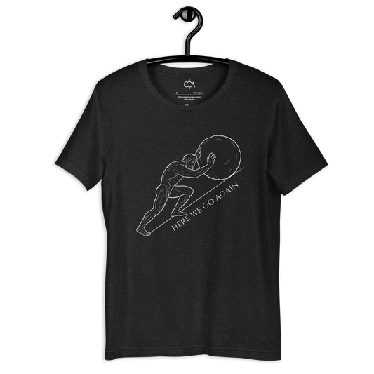 Minimalist Sisyphus T-Shirt – Stoic Philosophy Graphic Tee, Modern Line Art, Greek Mythology Inspiration Unisex