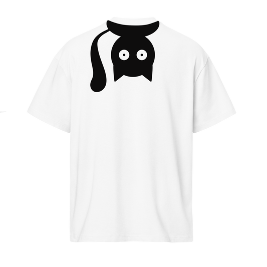 Minimalist Cat Oversized T-Shirt – Premium Heavyweight Cotton Streetwear