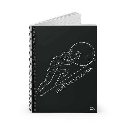 Stoic Notebook - Sisyphus Journal, Minimalistic Ruled Line, Modern Spiral Diary, Philosophical Stationery, Inspirational Writing Pad