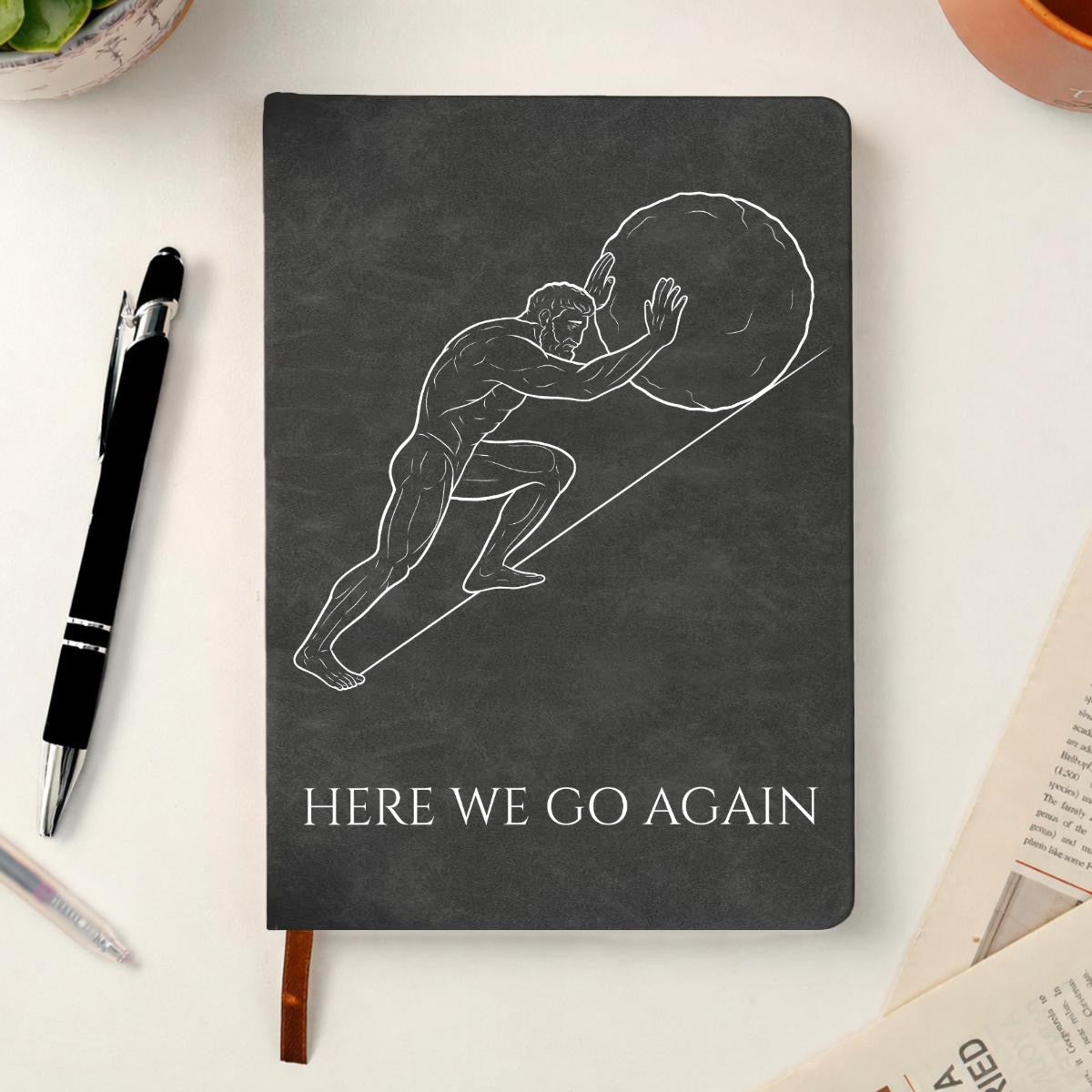 Stoic Journal - Sisyphus Greek Mythology Hardcover Notebook - Self Improvement Planner