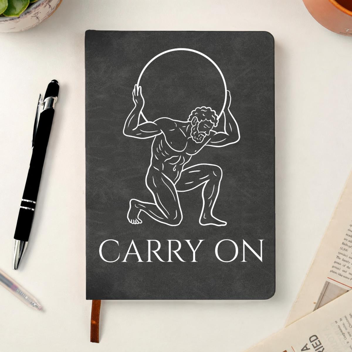 Stoic Journal - Atlas Greek Mythology Hardcover Notebook - Self Improvement Planner