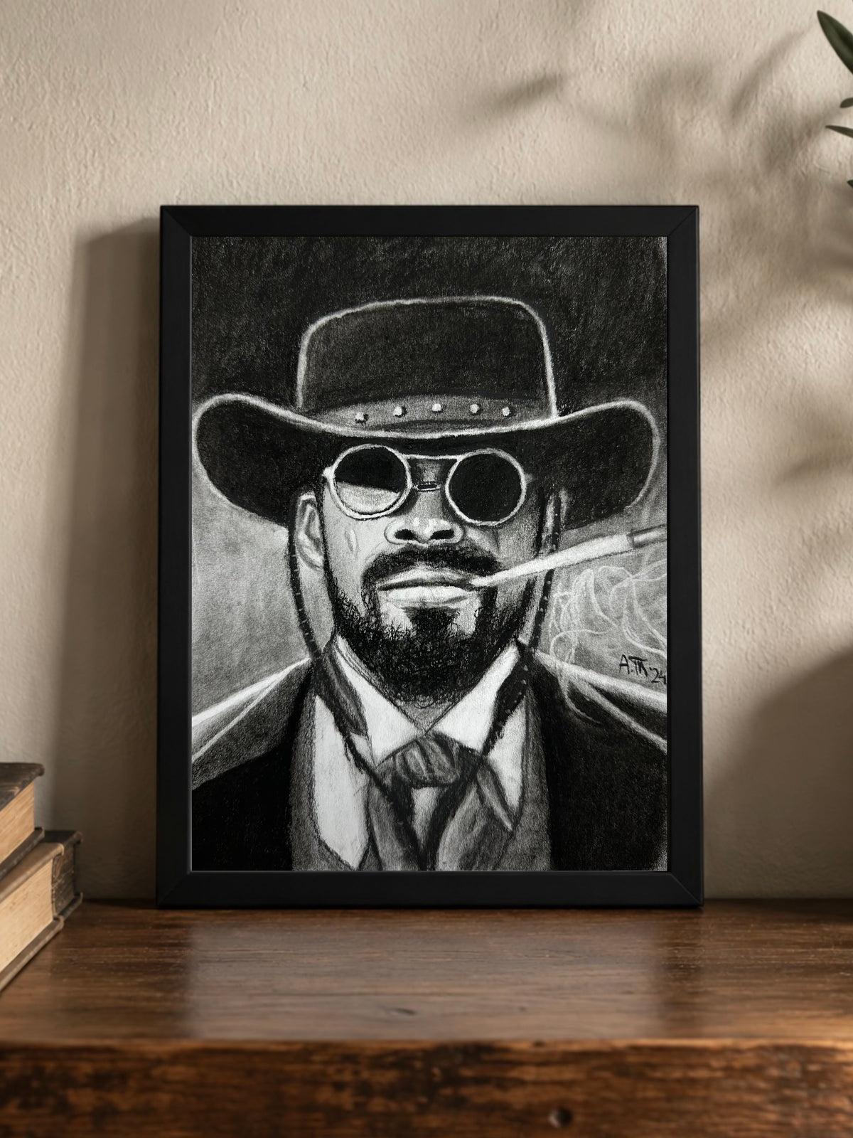 Django – Original Charcoal Drawing 9 × 12