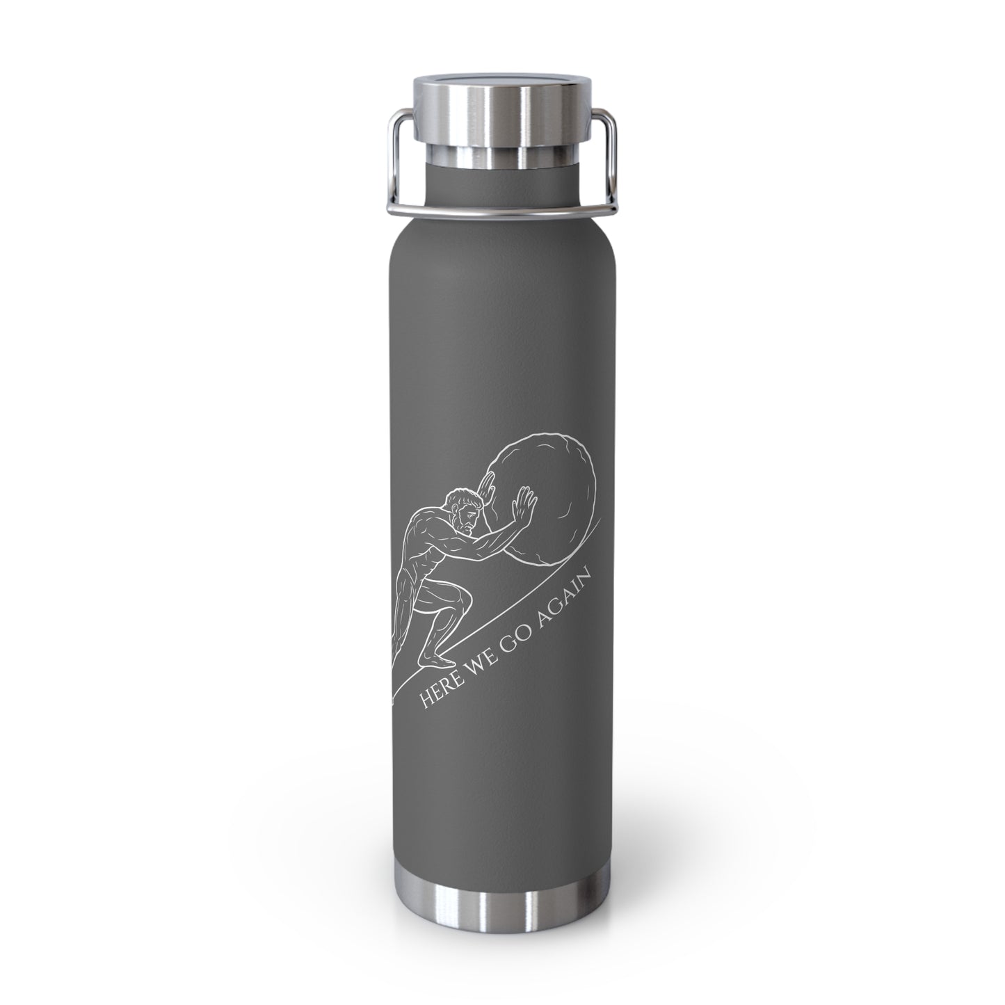 Insulated Bottle -  Premium Stoic Sisyphus Motivational Design Workout Travel 22oz, Gym , Fitness, Outdoor Water Bottle, Exercise Hydration