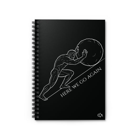 Stoic Notebook - Sisyphus Journal, Minimalistic Ruled Line, Modern Spiral Diary, Philosophical Stationery, Inspirational Writing Pad
