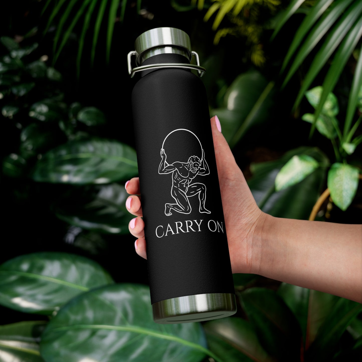 Copy of Insulated Bottle -  Premium Atlas Sisyphus Motivational Design Workout Travel 22oz, Gym , Fitness, Outdoor Water Bottle, Exercise