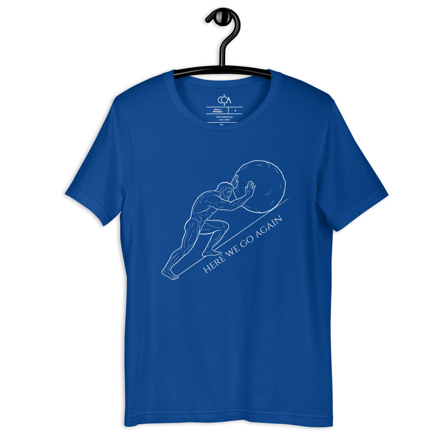 Minimalist Sisyphus T-Shirt – Stoic Philosophy Graphic Tee, Modern Line Art, Greek Mythology Inspiration Unisex