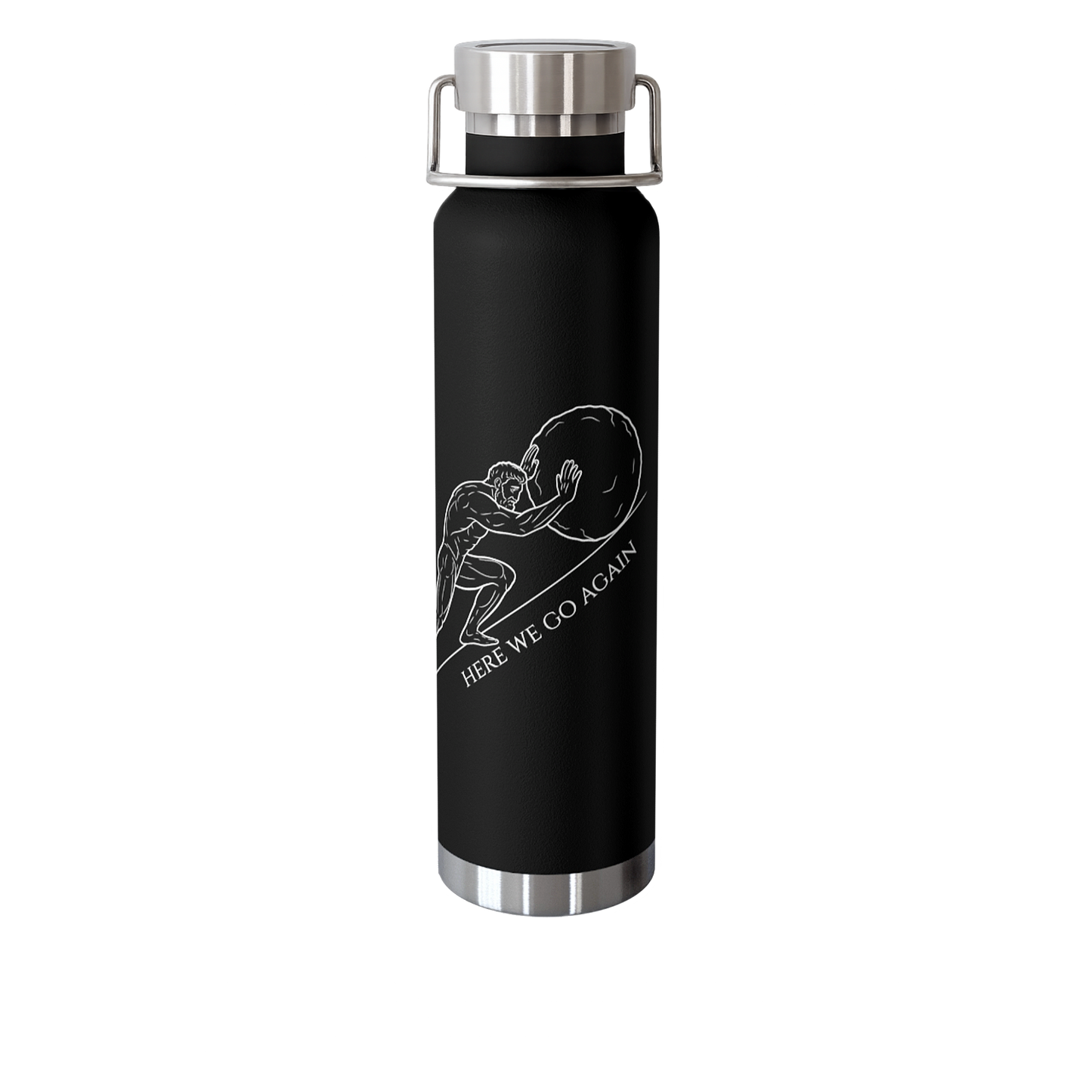 Insulated Bottle -  Premium Stoic Sisyphus Motivational Design Workout Travel 22oz, Gym , Fitness, Outdoor Water Bottle, Exercise Hydration