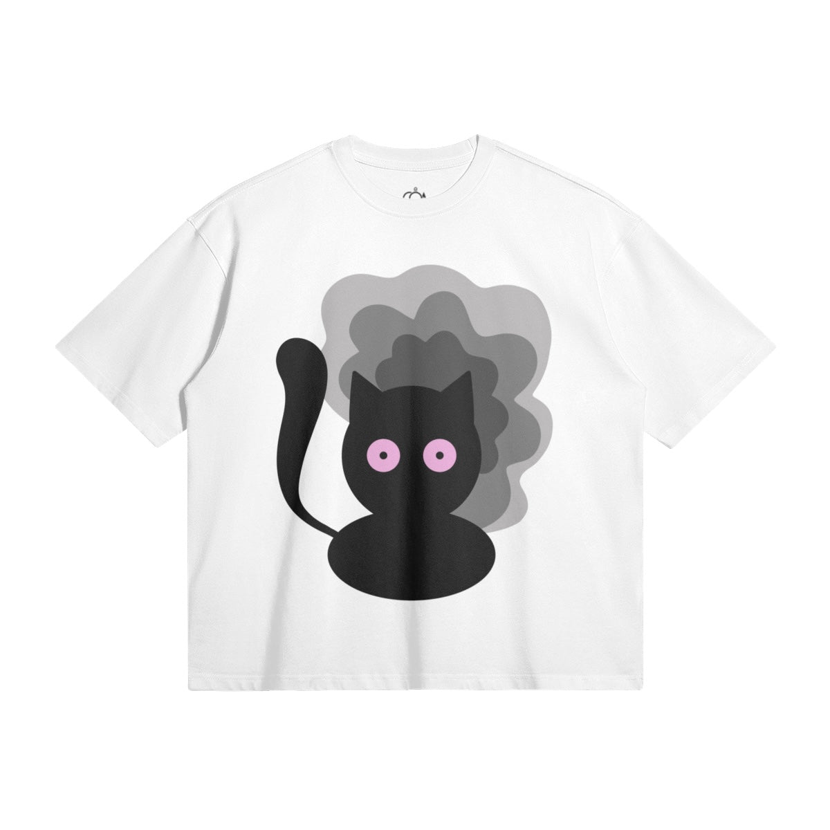 High Cat – Minimalist Black Cat T-Shirt | Trippy Cute Cat Graphic Tee | Oversized Heavy Cotton Shirt by Coa Art
