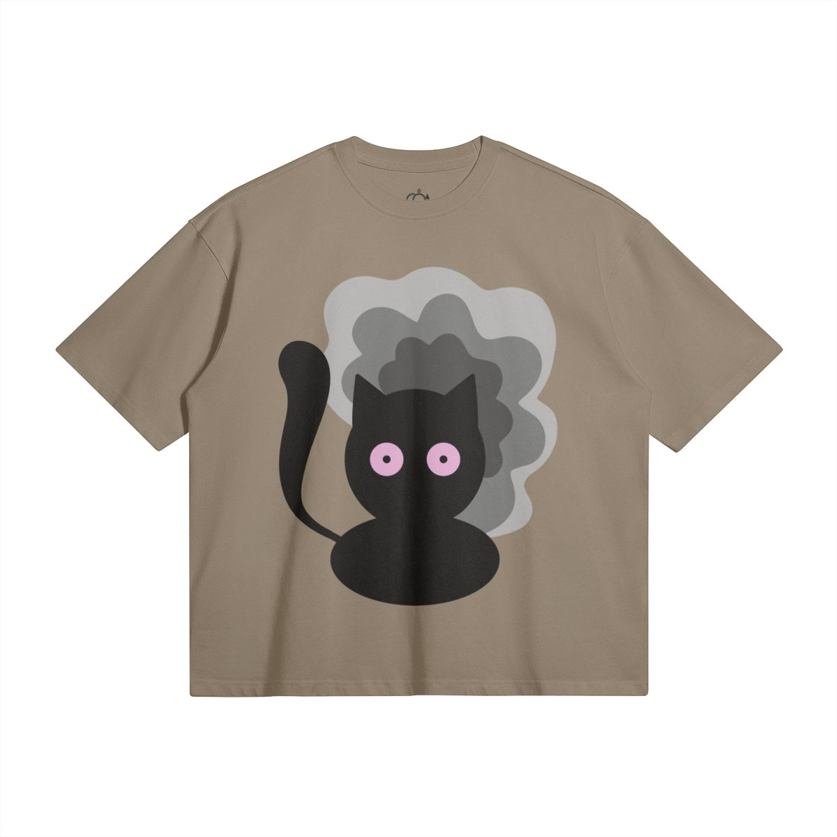 High Cat – Minimalist Black Cat T-Shirt | Trippy Cute Cat Graphic Tee | Oversized Heavy Cotton Shirt by Coa Art