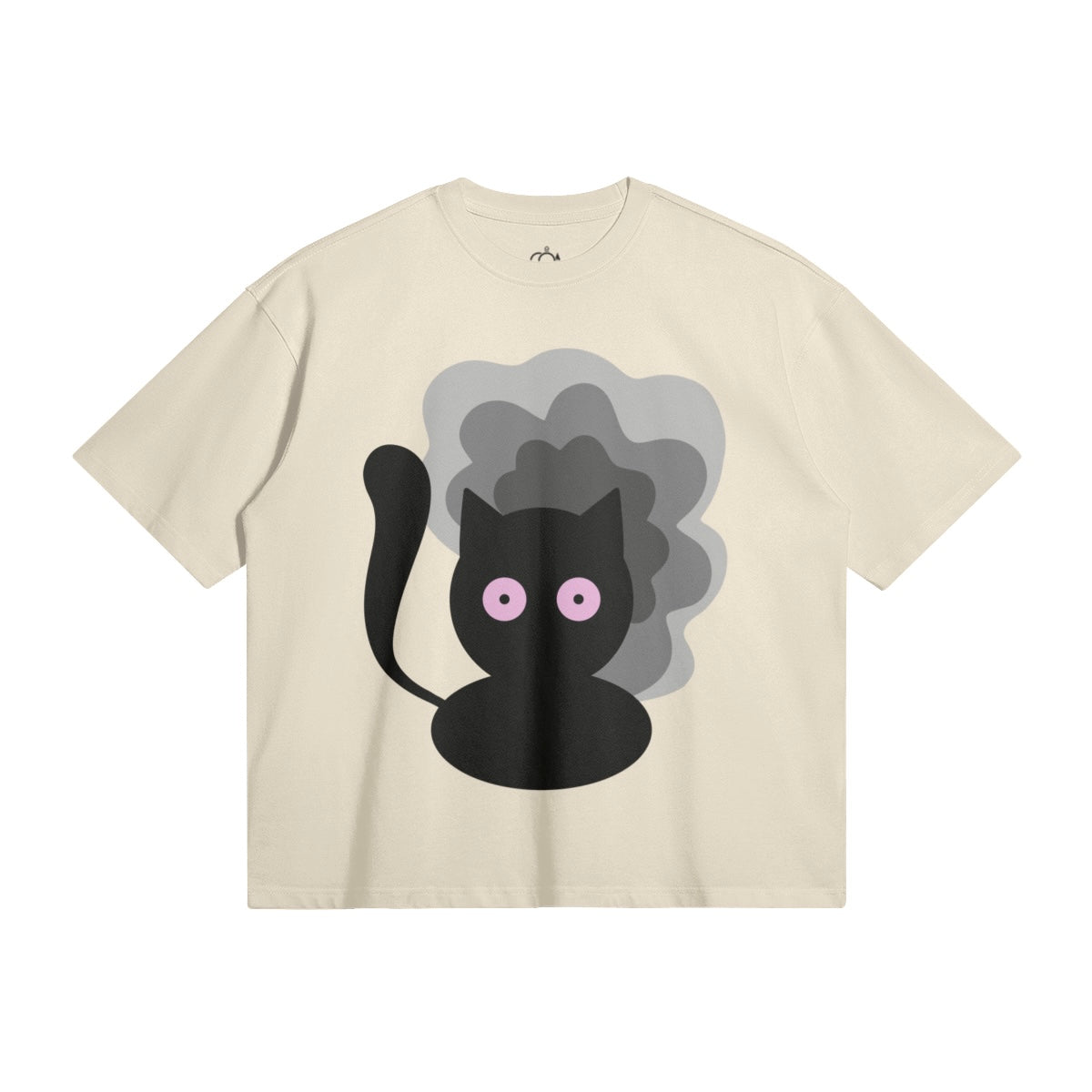 High Cat – Minimalist Black Cat T-Shirt | Trippy Cute Cat Graphic Tee | Oversized Heavy Cotton Shirt by Coa Art