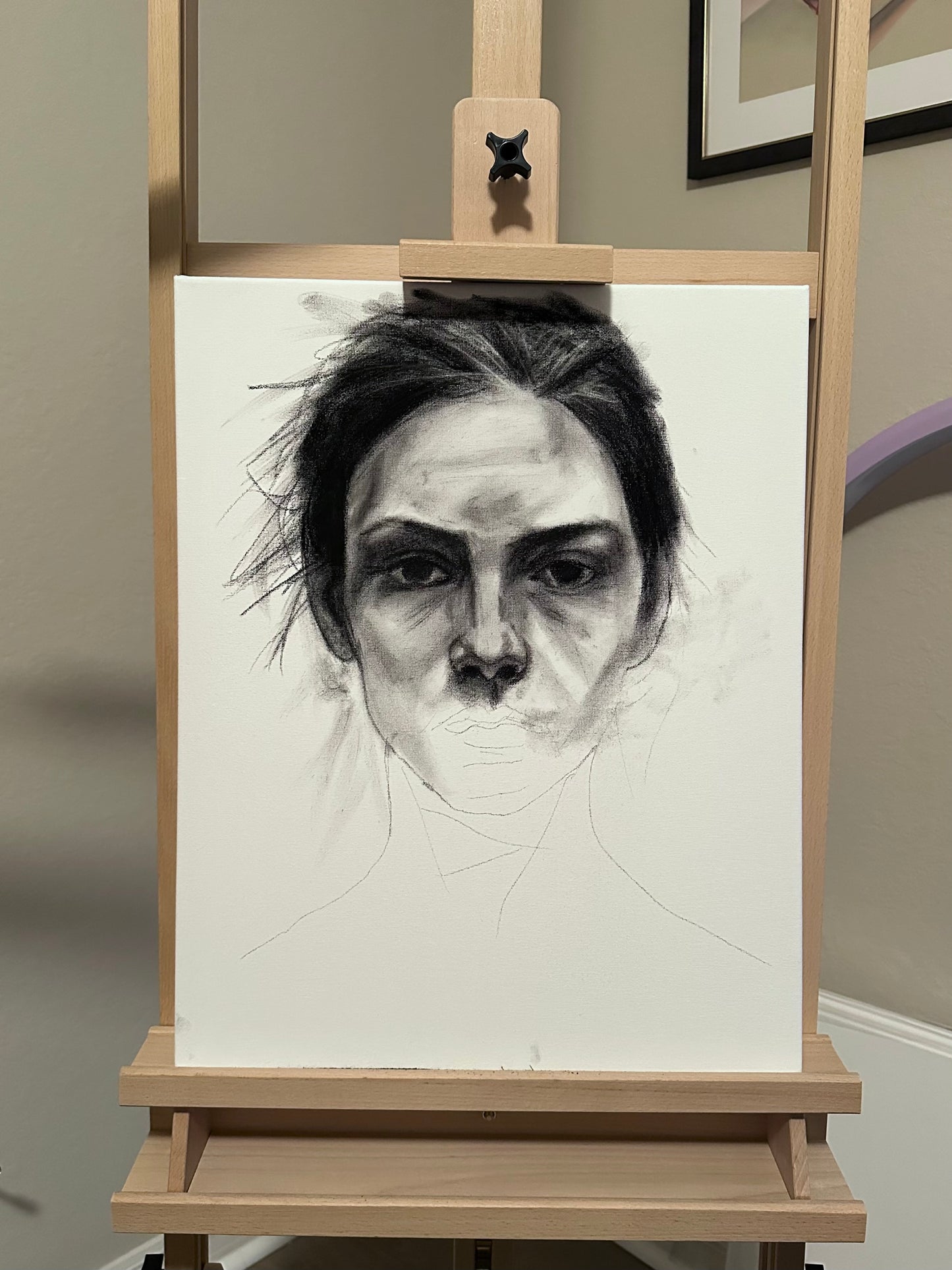 Charcoal on canvas study